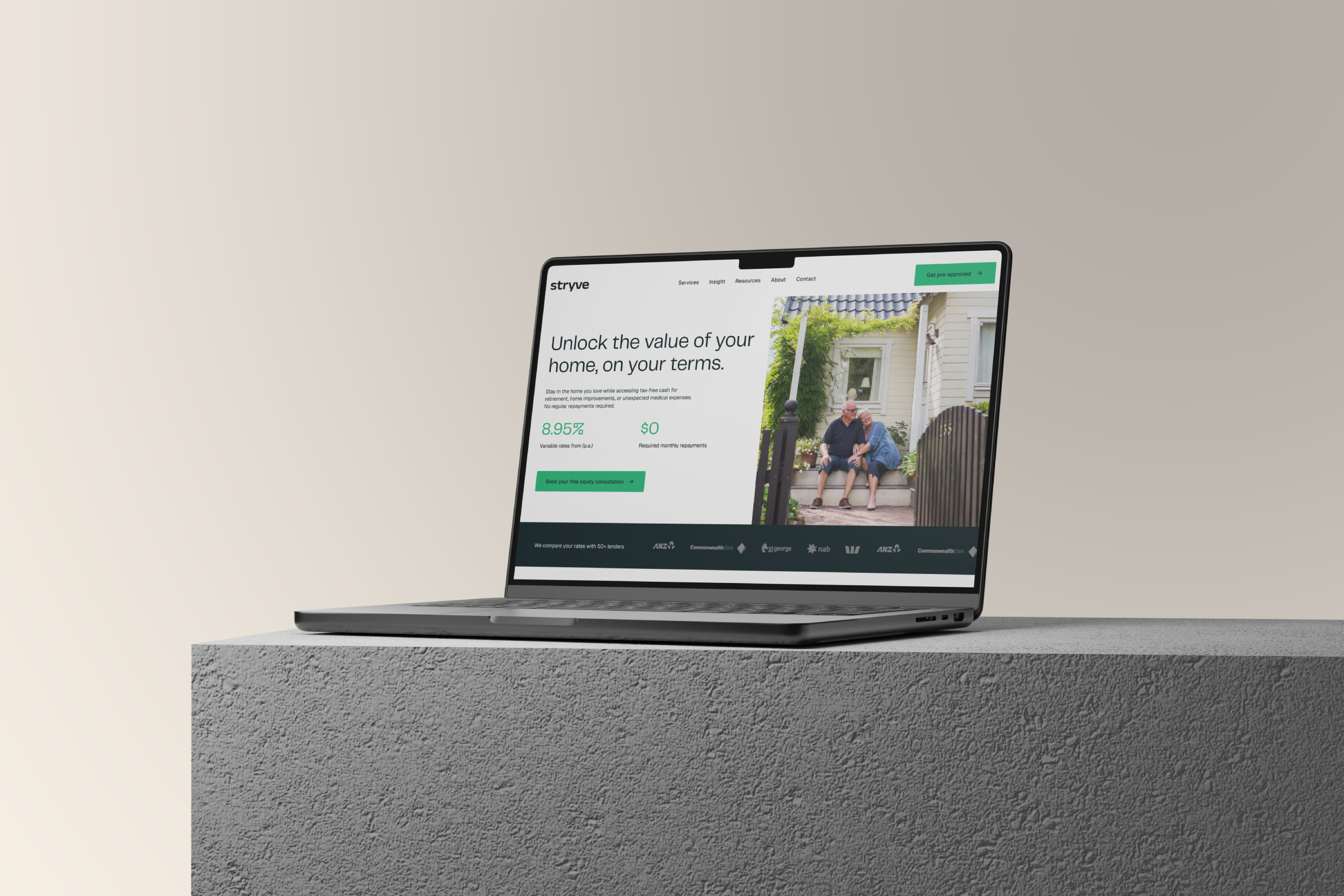 Stryve equity-release landing page for accessing home value